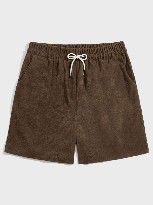 ROMWE Academia Men Corduroy Drawstring Shorts - Lolli World Marketplace