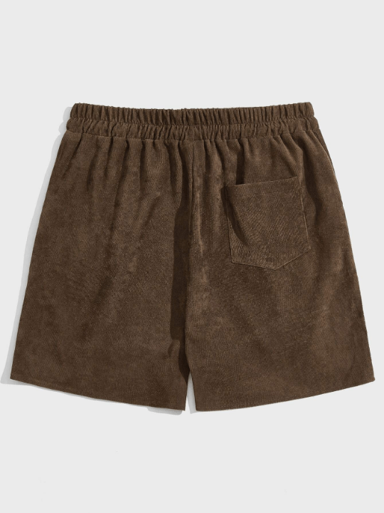 ROMWE Academia Men Corduroy Drawstring Shorts - Lolli World Marketplace