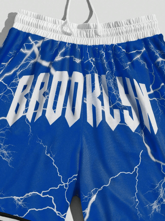 ROMWE Street Life Letter Print Drawstring Shorts - Lolli World Marketplace