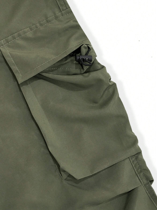 ROMWE Street Life Men Flap Pocket Side Drawstring Waist Cargo Pants - Lolli World Marketplace