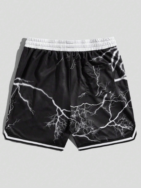 ROMWE Street Life Men Letter Graphic Striped Trim Shorts - Lolli World Marketplace