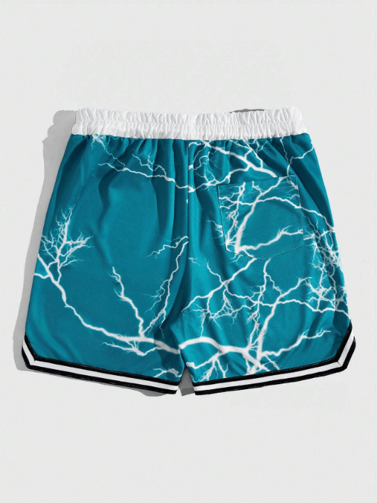ROMWE Street Life Men's Fashionable Printed Drawstring Sporty Vacation Shorts - Lolli World Marketplace