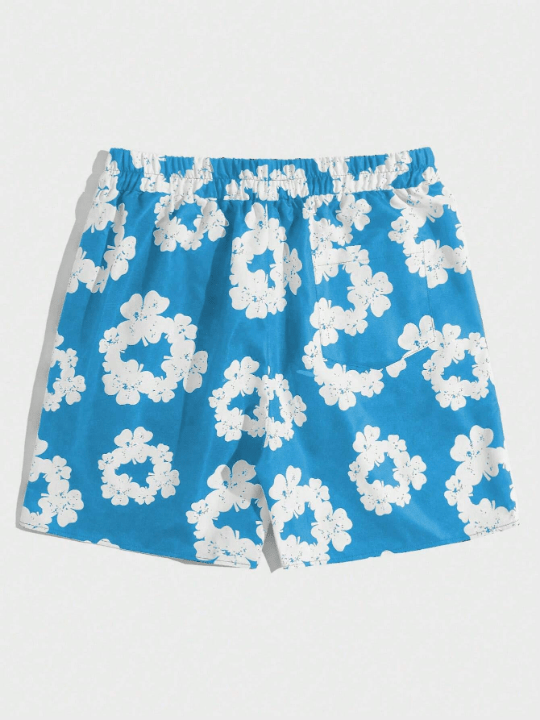 ROMWE Street Life Men's Lucky Clover Print Drawstring Waist Shorts - Lolli World Marketplace