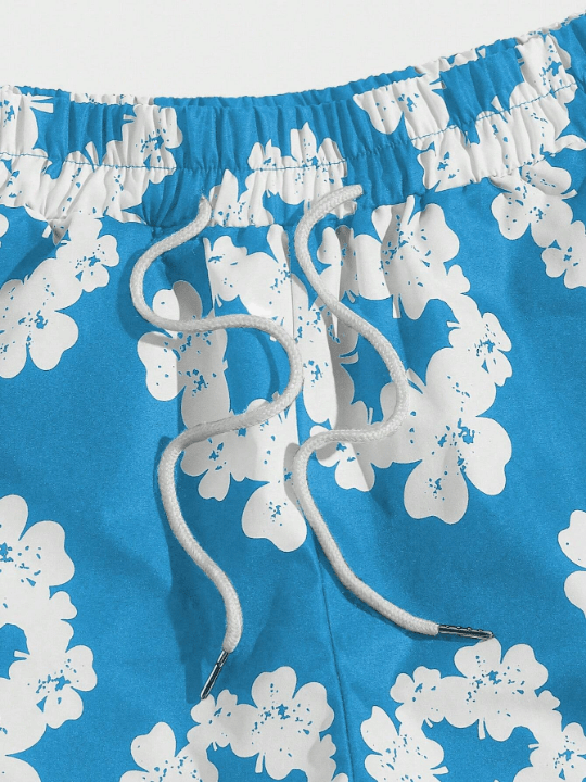 ROMWE Street Life Men's Lucky Clover Print Drawstring Waist Shorts - Lolli World Marketplace