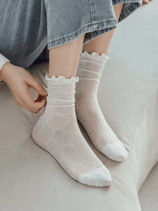 Scallop Trim Crew Socks - Lolli World Marketplace