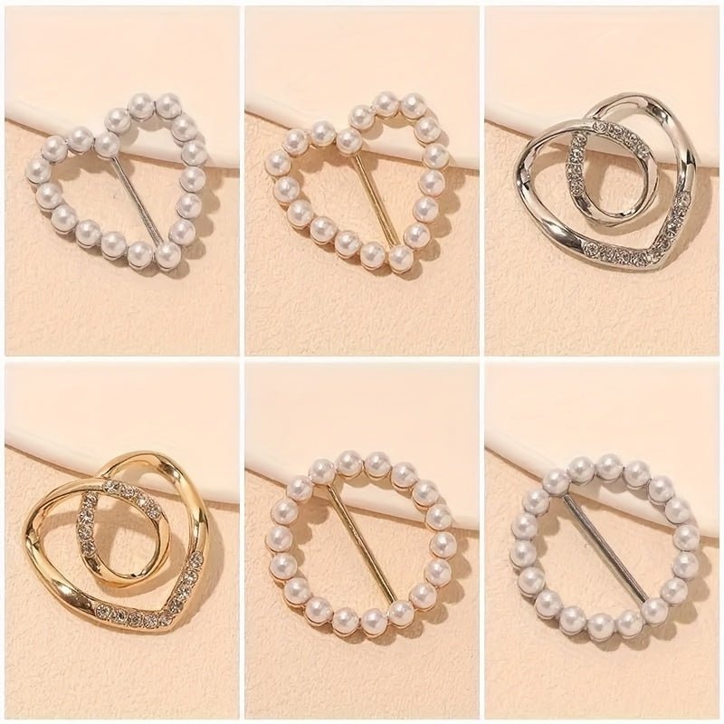 Set of 6 Sparkling Rhinestone Clips for T-Shirts - Features an Elegant Hollow Button Design with Golden - Tone Alloy Fasteners Suitable for Blouses, Dresses, And Jeans - Perfect for Both Formal And Casual Wear - Unisex Accessories for Both Women And M