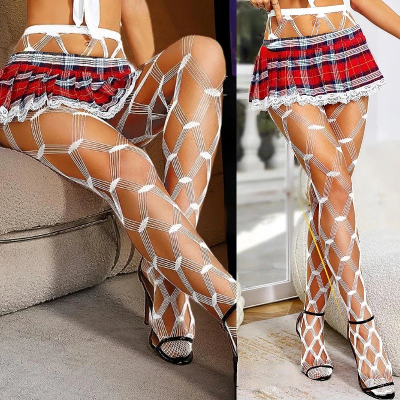 Sexy High Waist Tights Fishnet Stockings for Women Lingerie Thigh High Suspenders Pantyhose new calcetines mujer ropa interior