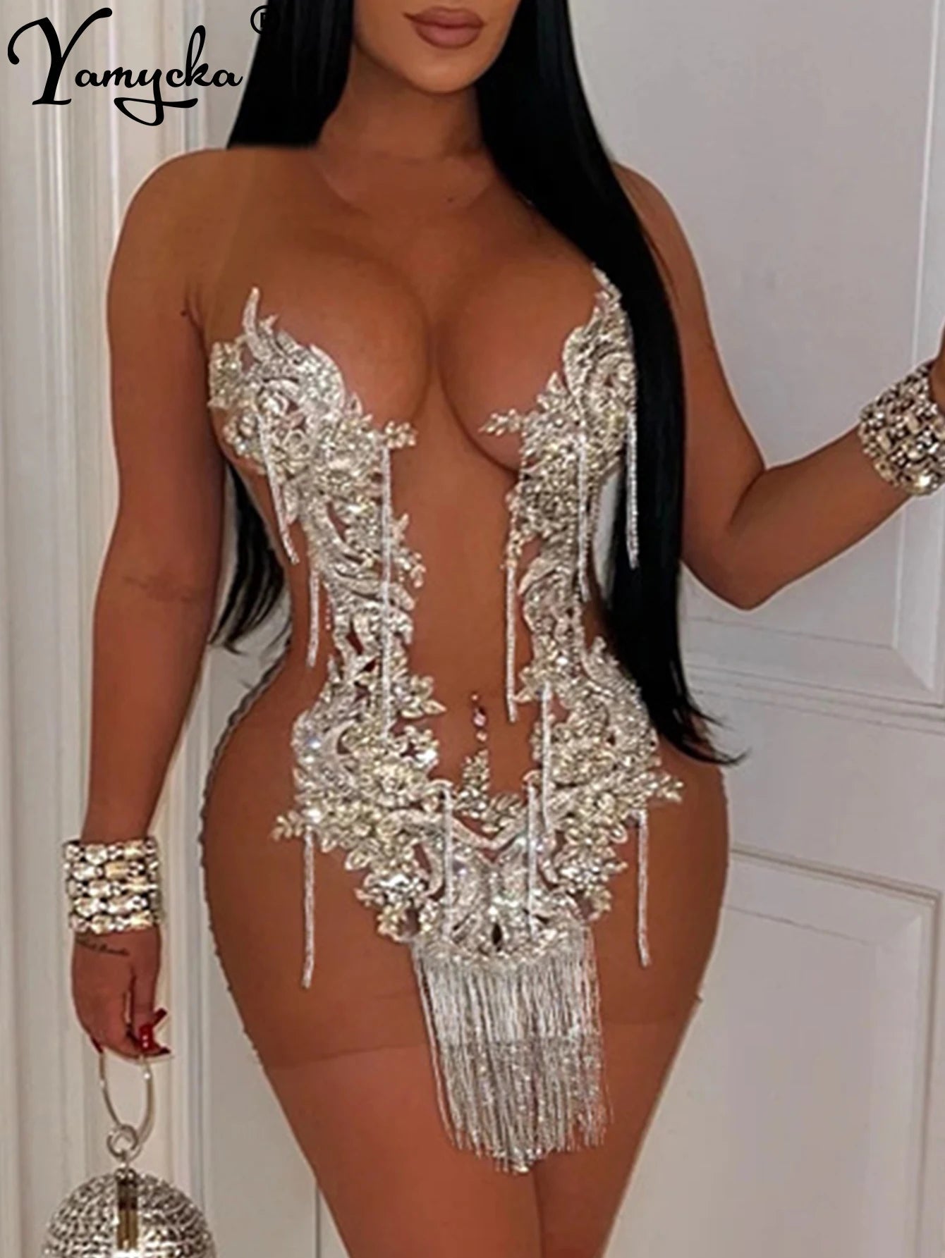 Sexy see through mesh mini sequin summer dress women elegant bodycon club birthday party dresses short evening dresses vestidos