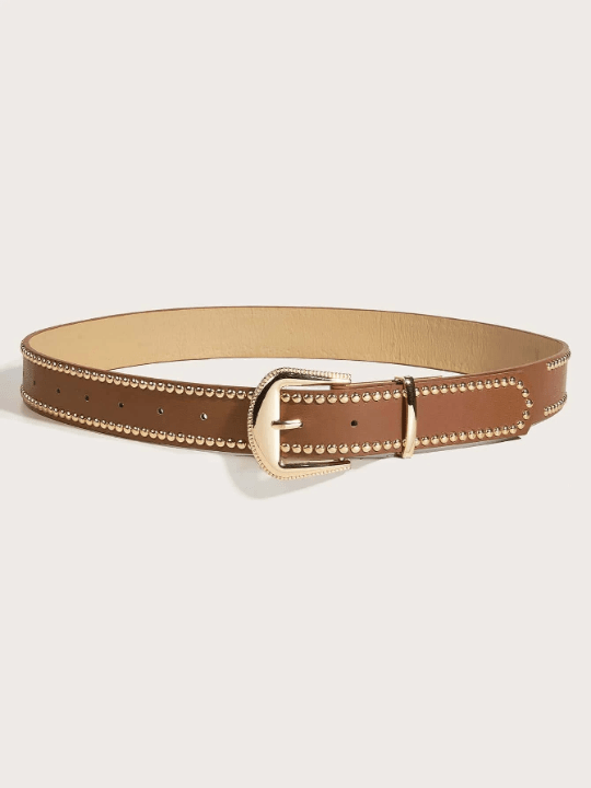 Studded Decor Geometric Buckle Belt - Lolli World Marketplace