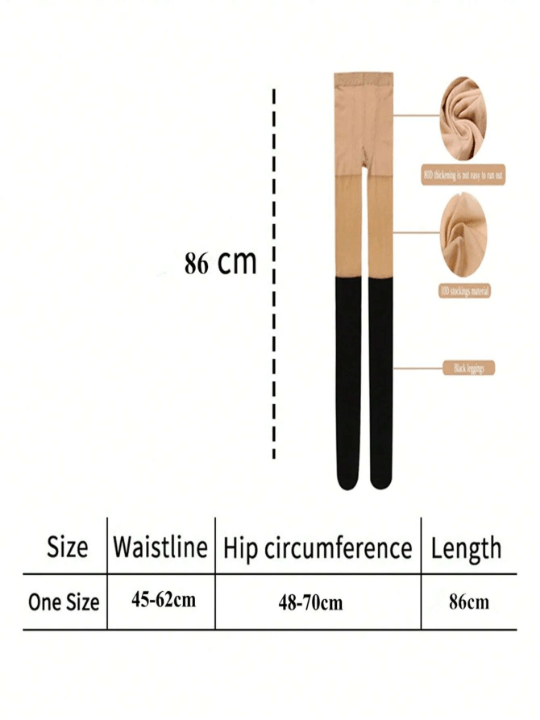 Student Style Women's Trendy Over - The - Knee Tights, Mock Thigh High Stockings, Velvet Stripe & Faux Thigh Design, Slimming Effect, Japanese Style, Black - Lolli World Marketplace