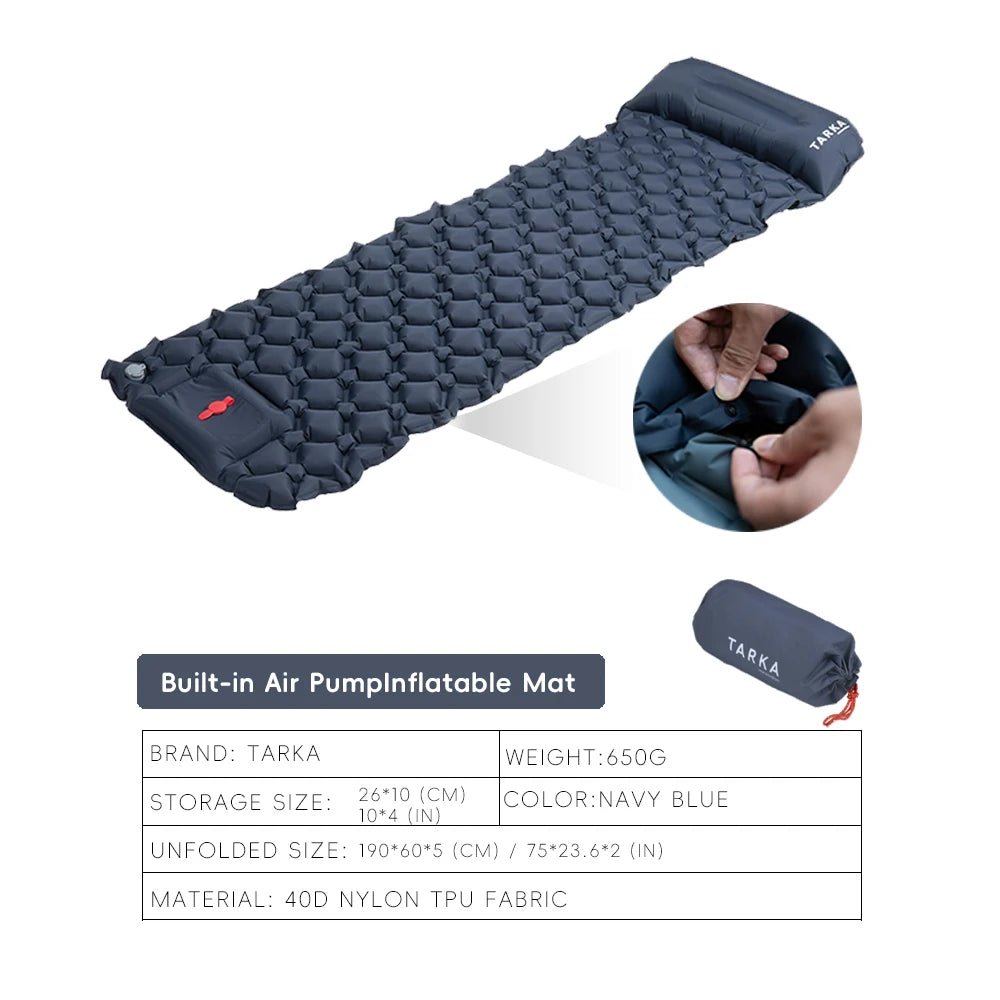 TARKA Inflatable Camping Mats Air Cushion With Pillow Outdoor Tourist Sleeping Pad Self - Inflating Mattress For Hiking Climbing