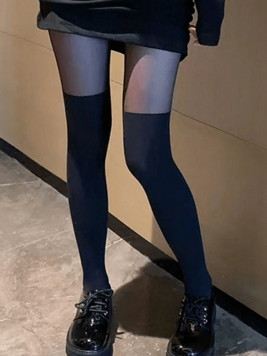 Ultra - thin Black Air Stockings With Heart - shaped Polka Dot Design And Anti - hook Feature - Lolli World Marketplace