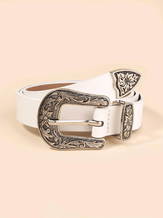 Western Style Buckle Belt For Women, Fashionable All - match Decorative Leather Belt - Lolli World Marketplace