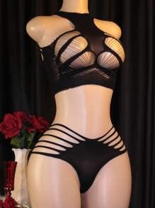Women Sexy Hollow - Out Fishnet Teddy Lingerie
