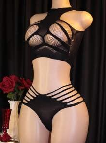 Women Sexy Hollow - Out Fishnet Teddy Lingerie