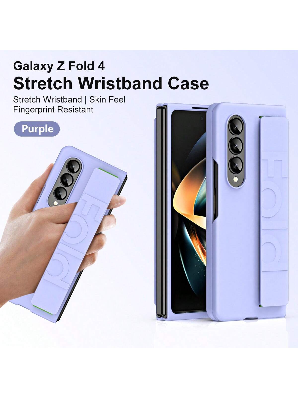 Wrist Strap Business Phone Protective Case Compatible With Samsung Galaxy Z Fold2, Z Fold3, Z Fold4, Z Fold5