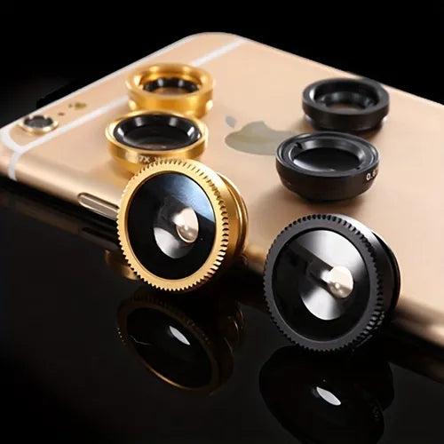 Mobile Universal Fisheye Lens Three-in-one Magnifying Glass Wide-angle Macro Photography Artifact