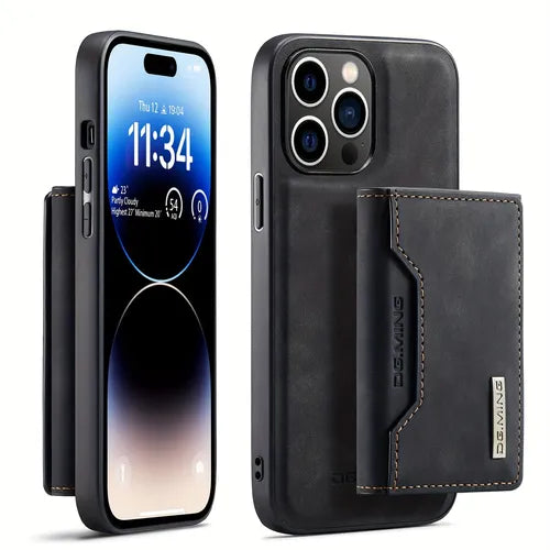 حافظة هاتف بحزمة بطاقة شفط مغناطيسية لهاتف Apple IPhone 14 13 12 Pro /Pro Max