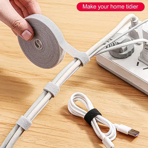 1 Roll Data Line Storage Gadget, Cable Tie Organizer, Computer Harness Wire Strap, Desktop Electrical Wire Routing Fixed Strap