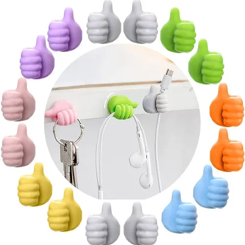 2/8pcs, Thumb Wall Hook, Creative Adhesive Thumb Cable Clip Key Hook Wall Hangers For Data Cable Earphone Belt Hat Key Storage