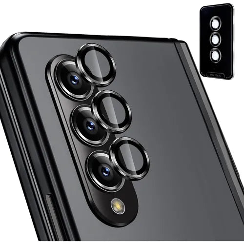 Metal Camera Lens Protector For Samsung Galaxy Z Fold 4 Tempered Glass With Metal Edge Lens Cover For Galaxy Z Fold4