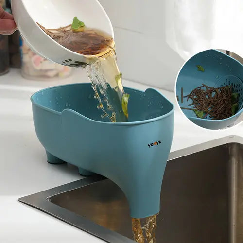 1 件水槽过滤器大象雕塑剩菜沥水篮汤垃圾过滤器防滑水果蔬菜沥水器厨房配件