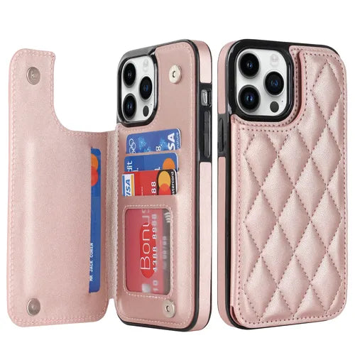 适用于 iPhone 14 13 12 11 Pro Max XR XS Max SE 2022 手机壳,豪华翻盖对开皮革钱包套卡槽和支架适合女孩女士,保护手机壳