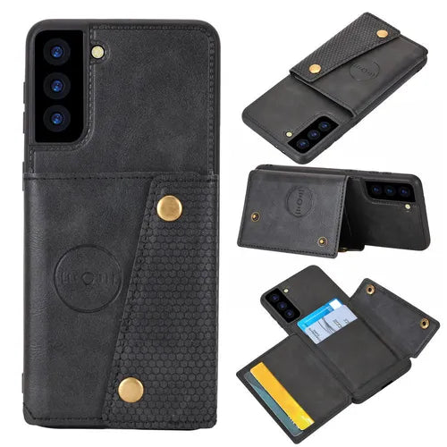 适用于三星 Galaxy S20 S21fe S22 S23 手机壳 S21+ S22+ S23+ 卡槽皮套 S22ultra S23ultra 防摔钱包保护套