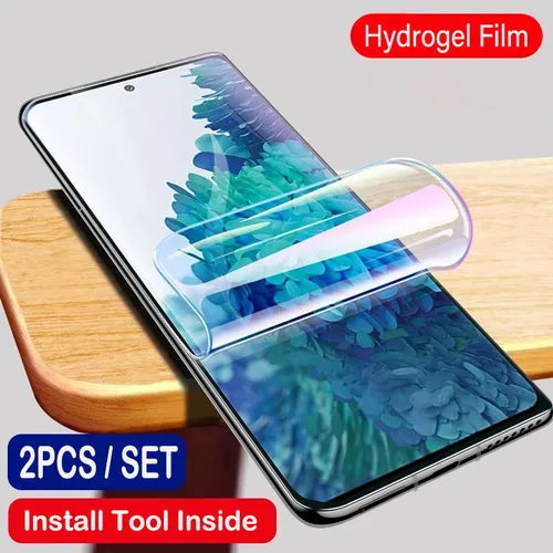 2Pcs Soft Transparent Protective Hydrogel Film For Samsung Galaxy S23 S22 S21 Plus A14 A34 A54 A52 A72 A33 A53 A73 Screen Protector Film Foil