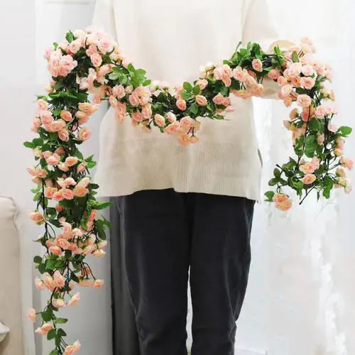 1 件,人造花藤 45 朵牡丹节日装饰婚礼装饰假花卧室装饰壁挂花环植物假日春秋花园拱门 Diy 假植物藤蔓,母亲节装饰