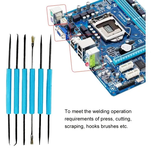 6pcs Heating Assist Repair Tool Double-sided Soldering Aid Repair Tools Set