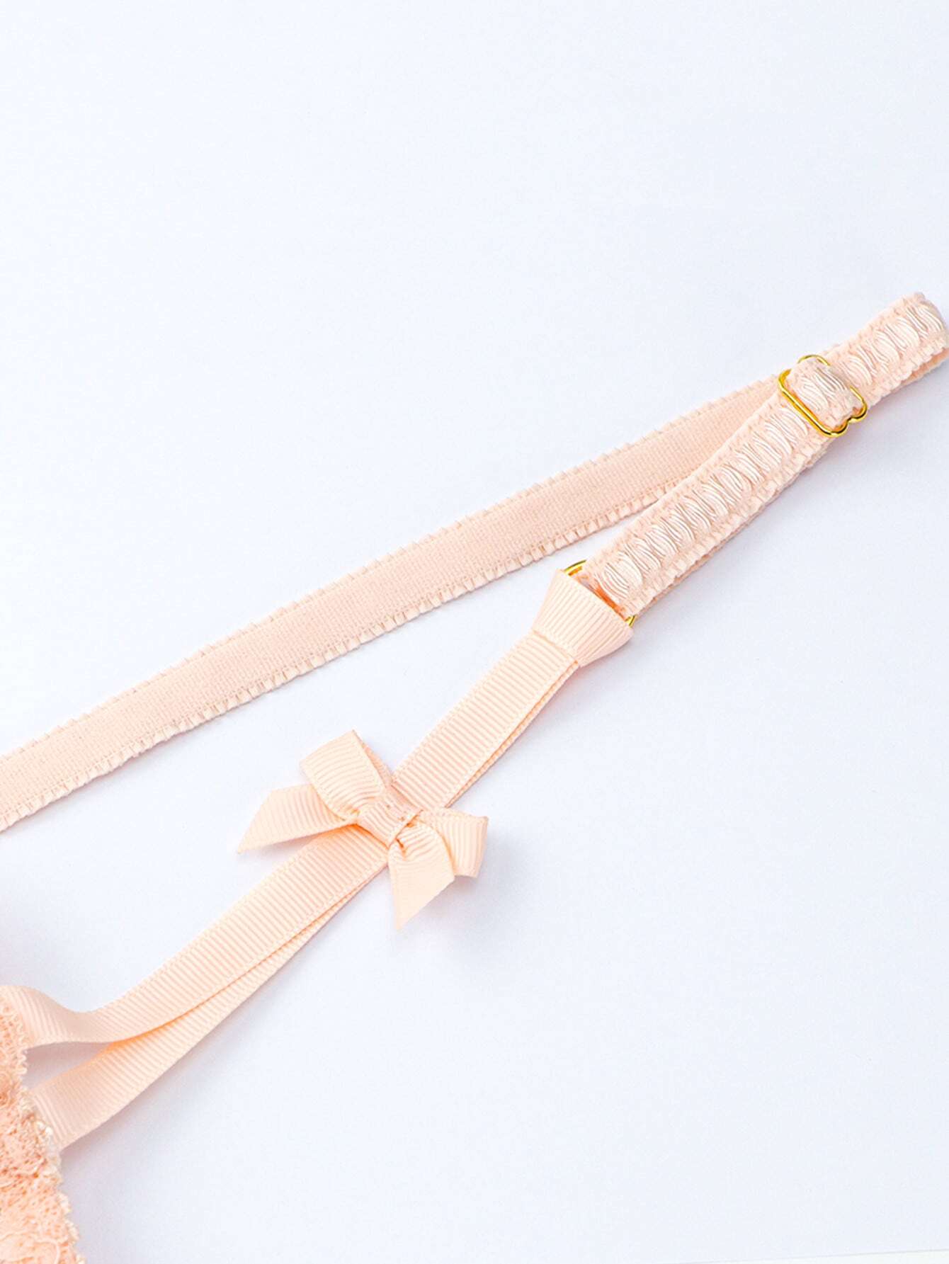 Women's Lace Bow Decor Thin Underwear Bra