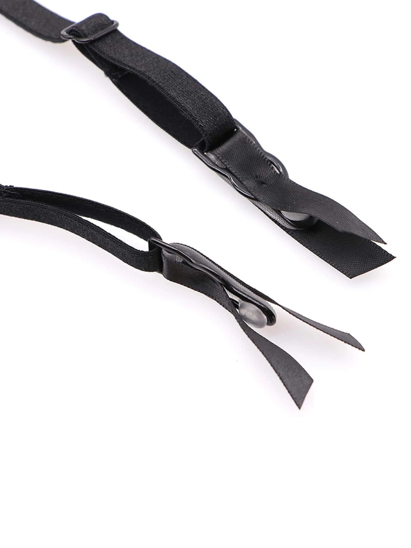 Women's Lace Decorative Thin Breathable Bra, Garter Belt, Briefs, Over The Knee Socks Four-Piece Set