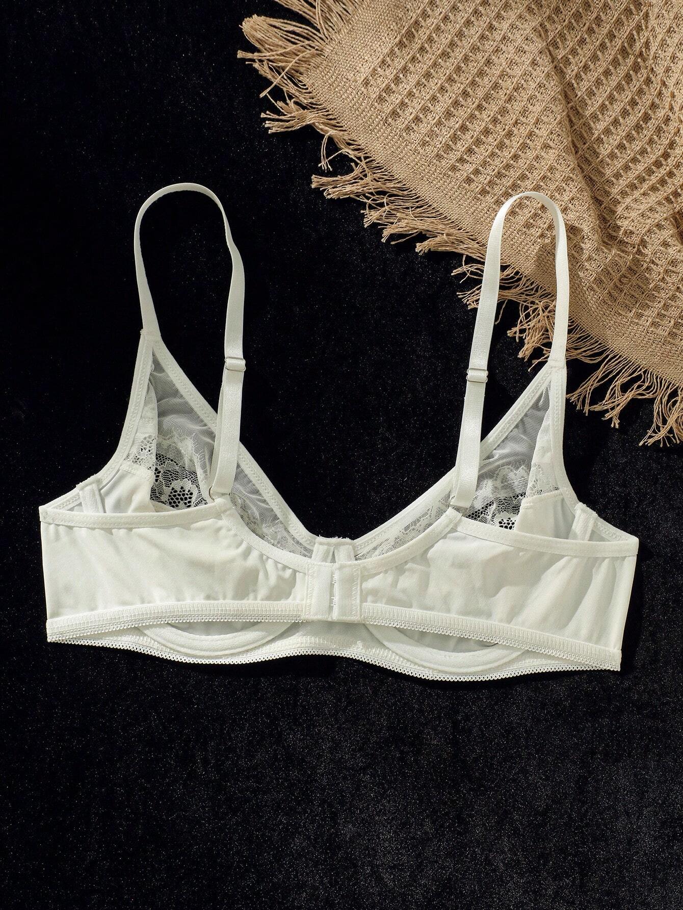 SHEIN Contrast Lace Underwire Bra