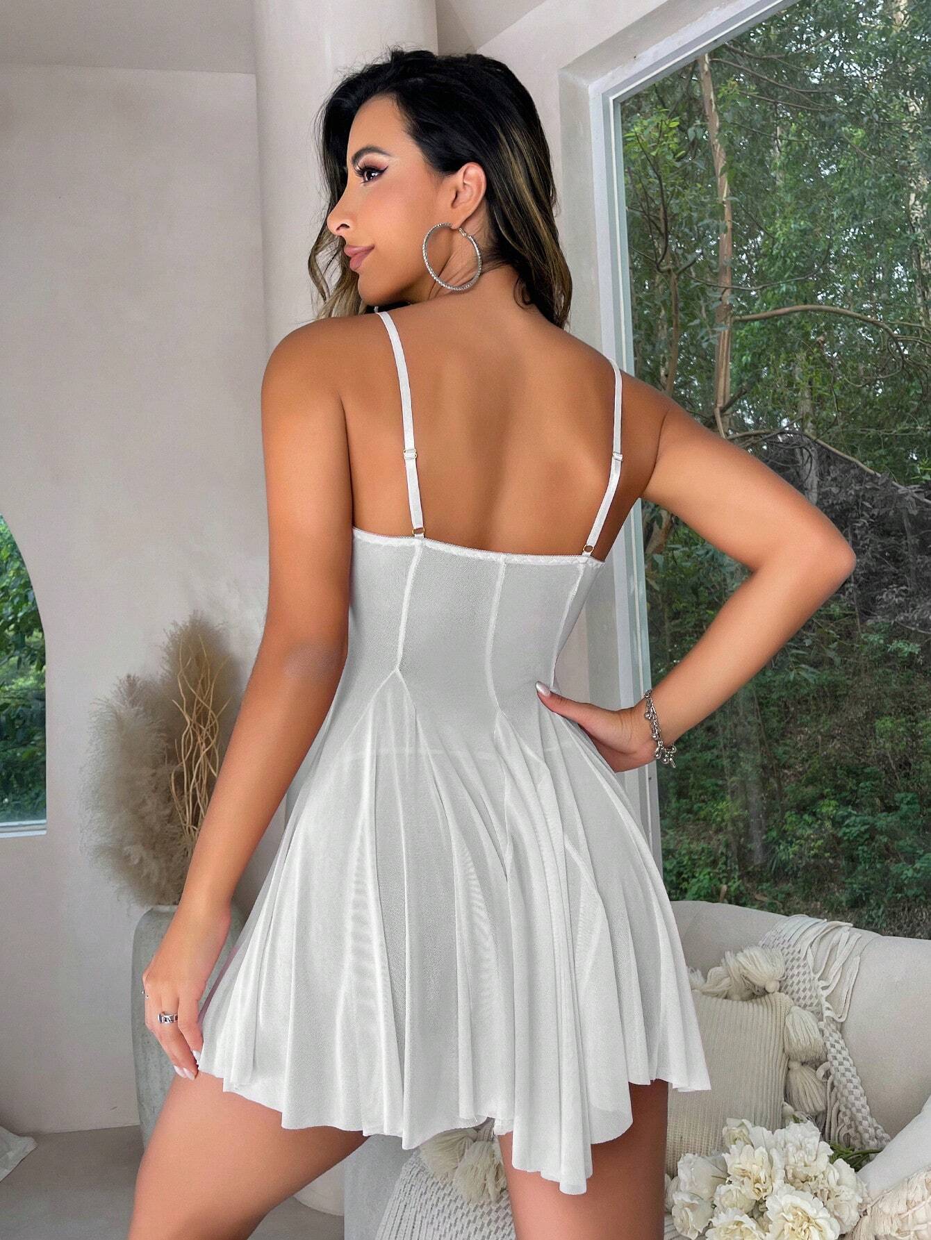SHEIN Ruched Bust Slips With Thong
