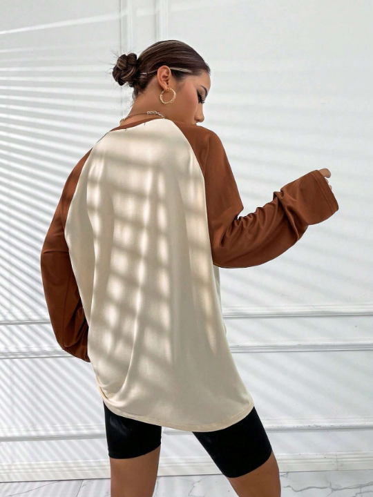 Colorblock Raglan Sleeve Tee