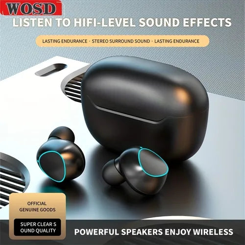 True Wireless Headphones Sports Headphones Waterproof Stereo, High Fidelity Stereo Music Noise Reduction For Mobile Phones With Microphones. Applicable To Apple Xiaomi Samsung JBL