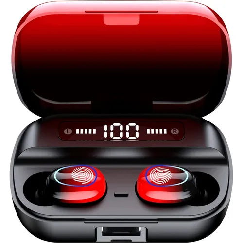 TWS渐变色耳机V5.0,触摸双耳数显,自动配对,主动降噪,音量控制(附无线充电盒)