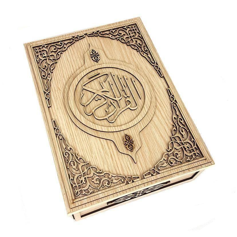 10" Wooden Holy Quran Box (Book not included) - Arabian Shopping Zone