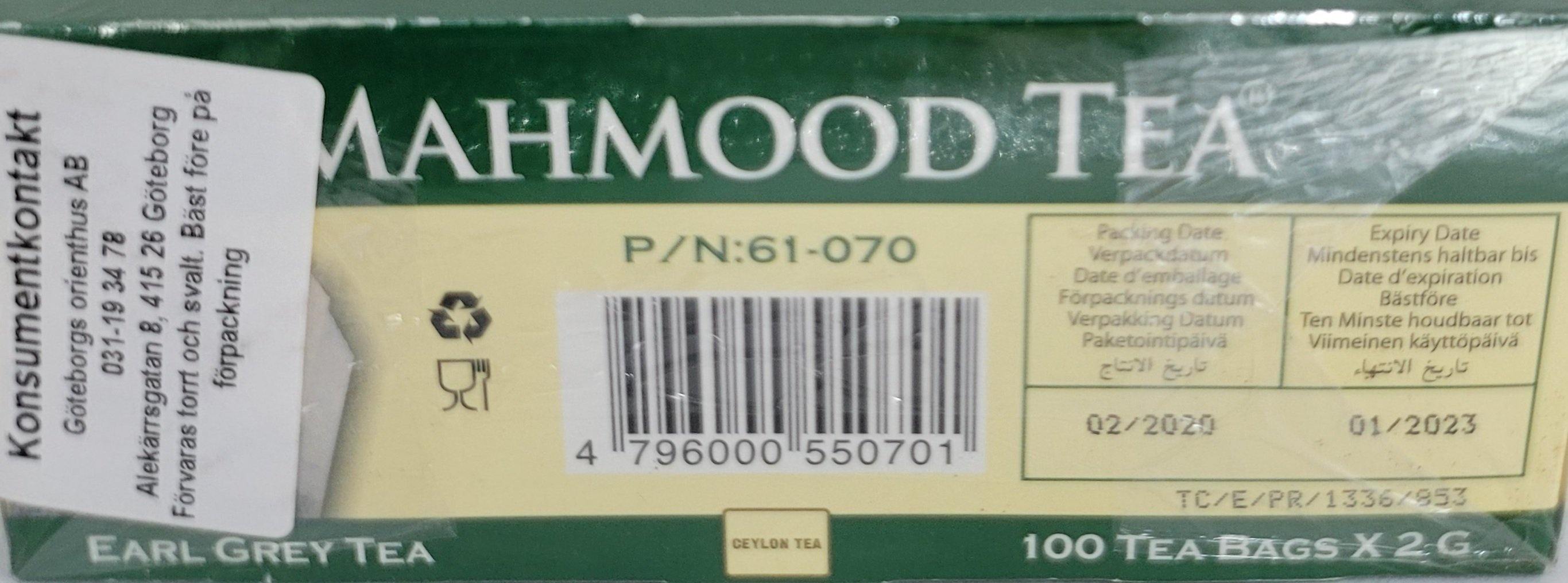 Mahmood Tea Earl Gray Tea Bags - Arabian Shopping Zone