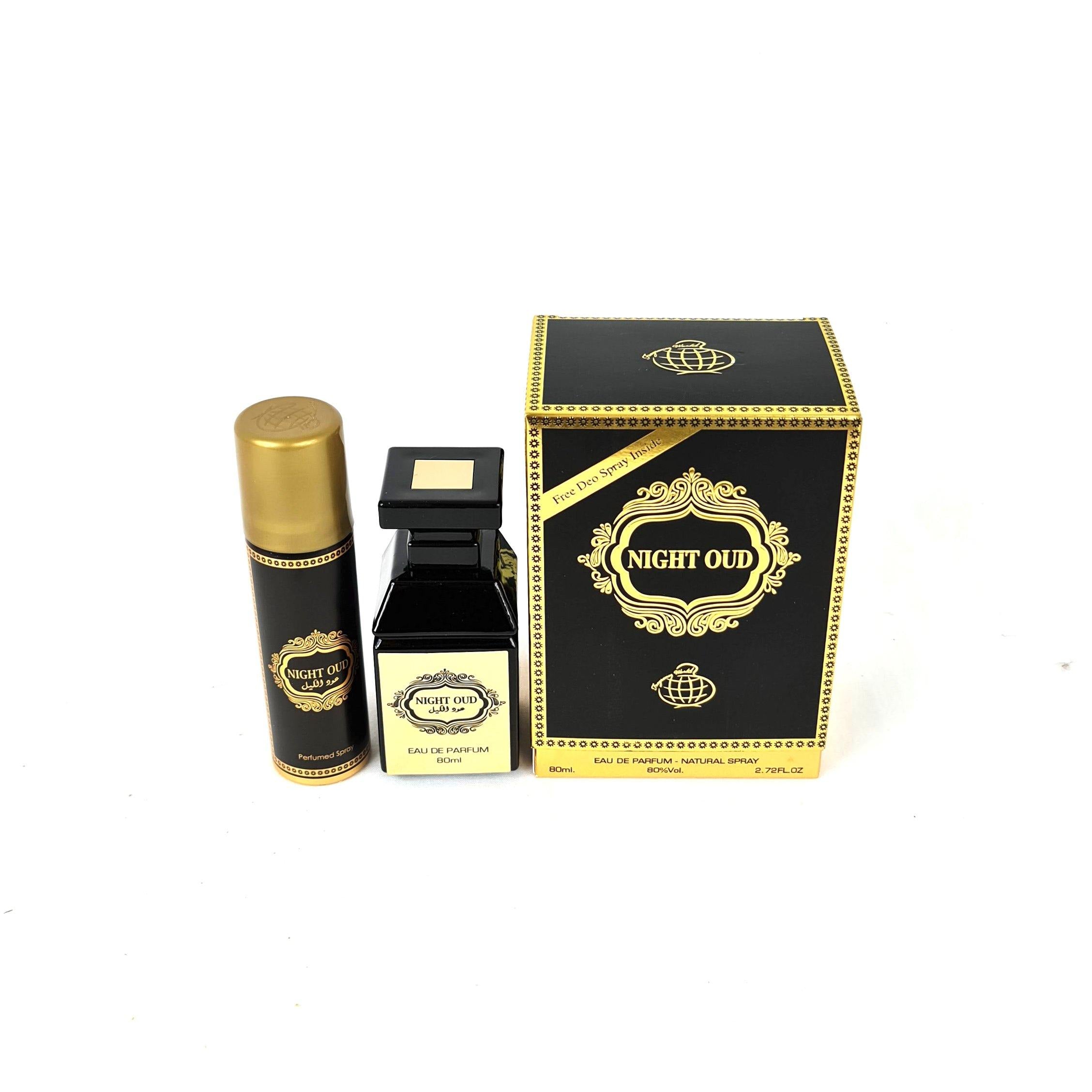 Night Oud Gift Set (Unisex 80ml EDP) Fragrance World - Arabian Shopping Zone