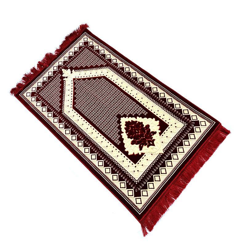 Turkish Plush Prayer Rug Gilted-lines - Arabian Shopping Zone