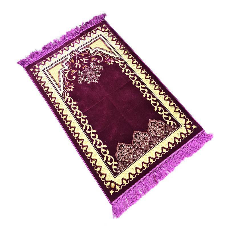 Turkish Plush Prayer Rug Gilted-lines - Arabian Shopping Zone