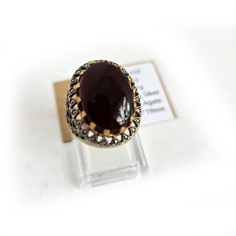 Yemeni Rare Original Achat 925 Silber Herren Ring DR03359