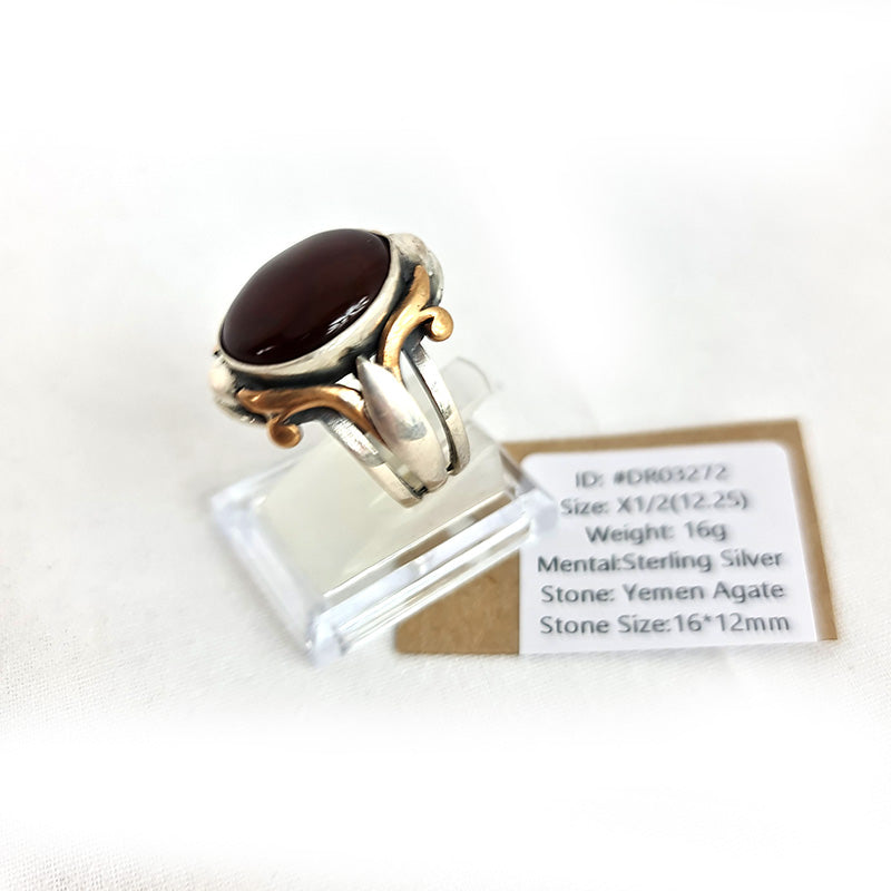 Yemeni Rare Original Achat 925 Silber Herren Ring DR03272