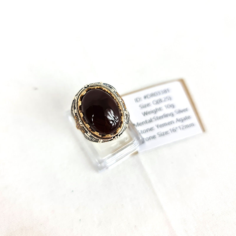 Yemeni Rare Original Achat 925 Silber Herren Ring DR03381