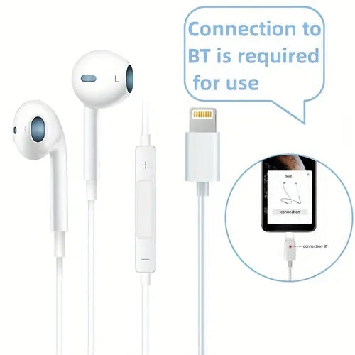 入耳式耳机有线立体声耳机适用于 iPhone 带麦克风(1 件装白色)