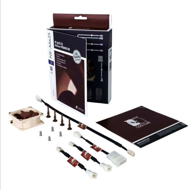 Noctua NF-A6x25 FLX - leather fan - Chassis fan - 60mm - Brown - 19 dBA