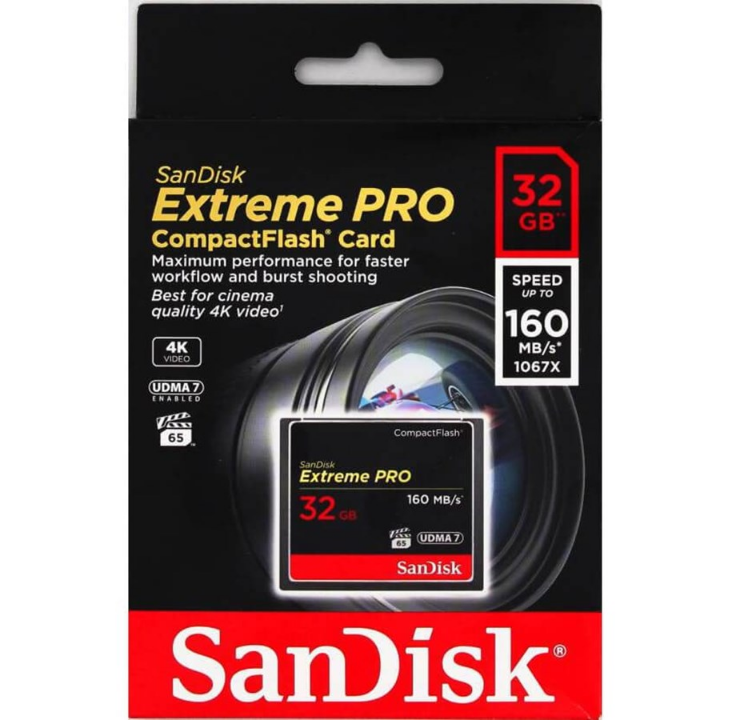 SanDisk Extreme Pro CF - 160 ميجابايت/ثانية - 32 جيجابايت