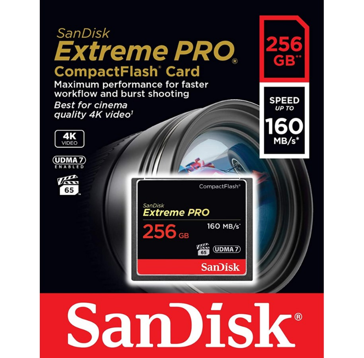 SanDisk Extreme Pro CF - 160 ميجابايت/ثانية - 256 جيجابايت